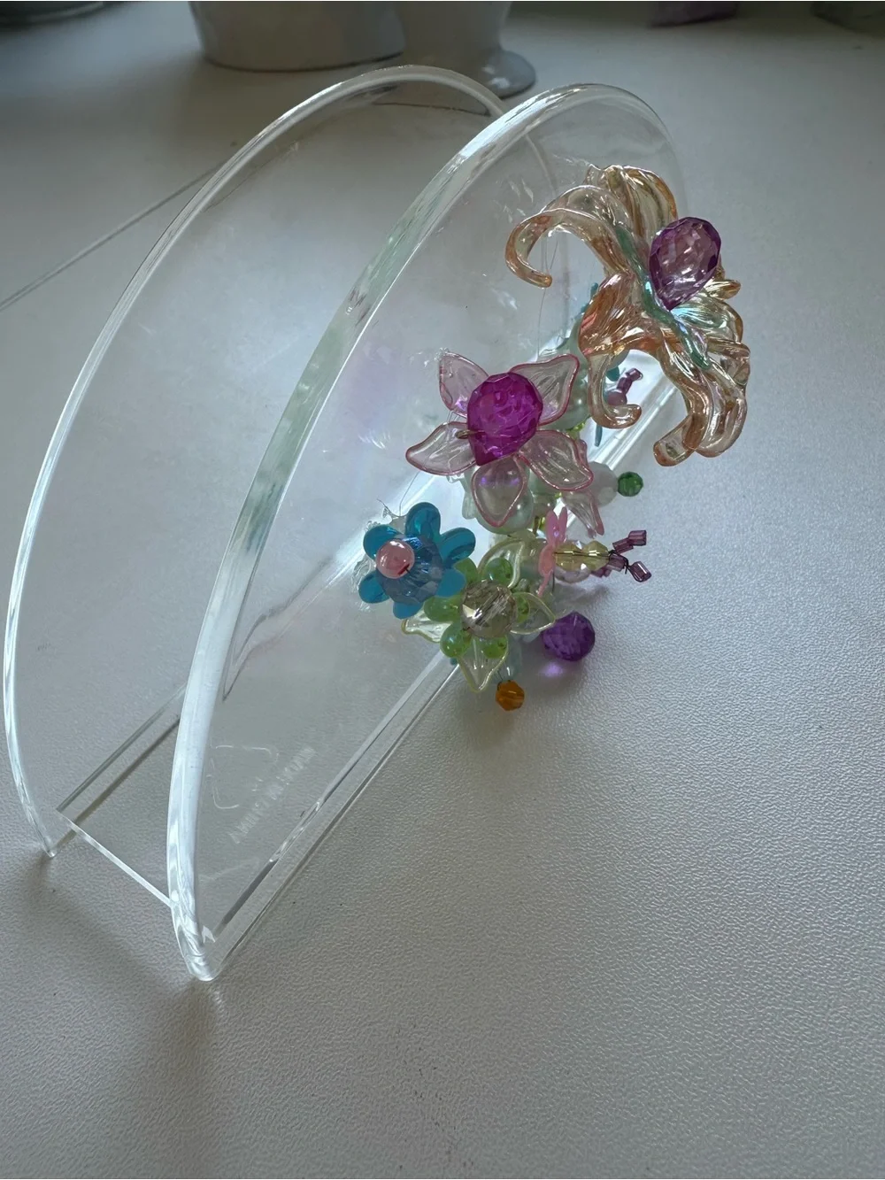 Floral Crystal Multi-Color Acrylic Napkin holder - dining accessories